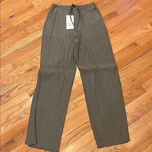 Zara Green Straight Leg Pants